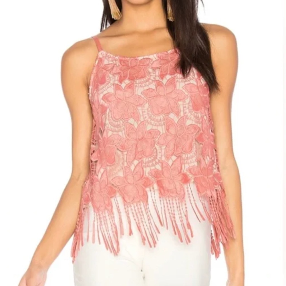 Alice + Olivia Women's Waverly Floral Lace Camisole, Size 4, Dusty Rose
